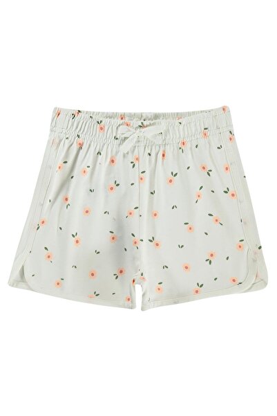 Civil Girls Crispy Floral Printed Shorts for 6-9 Years Old - Ecru