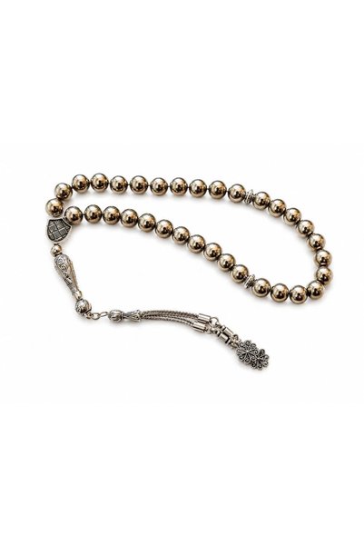 Hd Marketim Pyrite Stone Prayer Beads 8 mm Natural Stone Men's Prayer Beads with a Shiny Gold Appearance