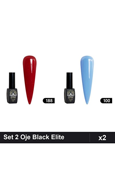 Makeup Set 2 Oje Semipermanente Black Elite 8ml, Global Fashion, Nuante 188 100
