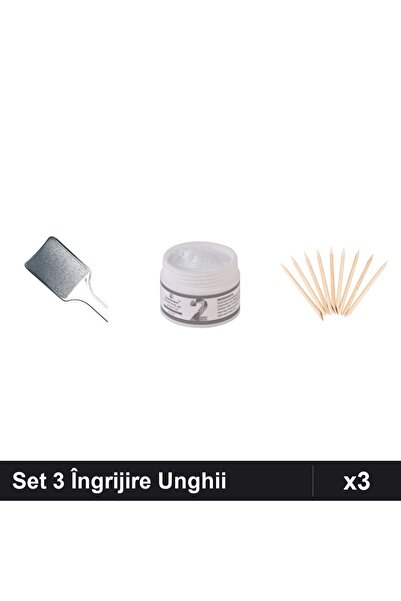 Makeup Set 3 Unghii: Pilă Calcaie Neagră, Gel Constructor UV LED 15g, 10 Beți...