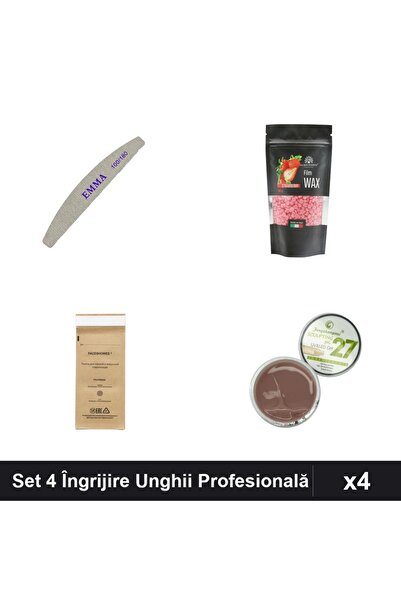 Makeup Set 4 Îngrijire Unghii Profesională: Pilă EMMA 100/180, Ceară Epilare,...