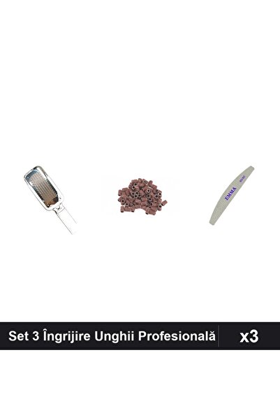 Makeup Set 3 Îngrijire Unghii - Răzătoare Calcaie, Rezerve Smirghel 120, Pilă...