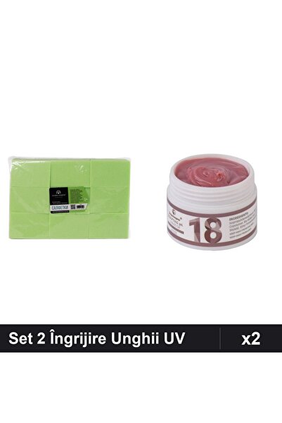 Makeup Set 2 Îngrijire Unghii: 900 Servetele Fără Scame Verde + Gel Construct...