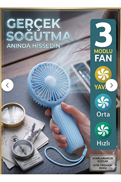 Singularis Pratik Sessiz Seyahat Tipi Mini El Fanı Ayarlanabilir Şarjlı Cep V...