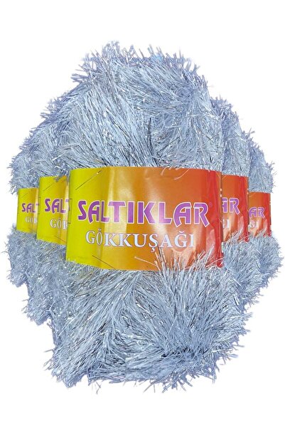 atastore2017 5 Pieces Rainbow Hand Knitting Yarn Wool SILVER