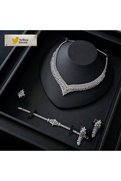 jewelrystore High-End Zircon Accessories Set with Box