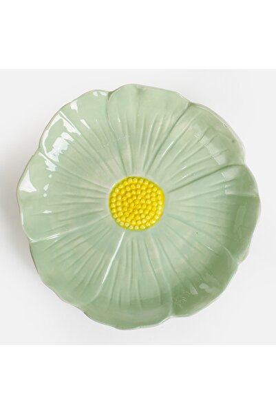Zumzeria Farfurie ceramică verde mentă în formă de floare Ø22cm