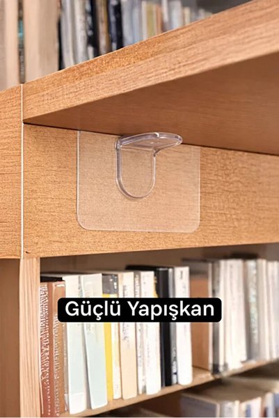 FBZhome 4 Adet Dolap İçi Raf Tutucu Yapışkan Raf Destekleyici – Pratik Raf Sabitleyici Aparat