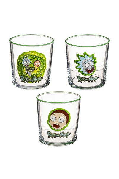 Zumzeria Short Glasses Set with 'Rick & Morty' Pattern 380ml - 3pcs