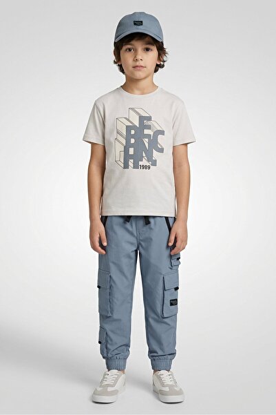 BENCH Kids Boy 3 Pcs Graphic Print T-Shirt And Jogger Pants With Cap Set, Mul...