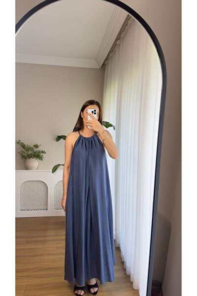 Butikrenginyılmaz Halter Neck Tie Long Dress