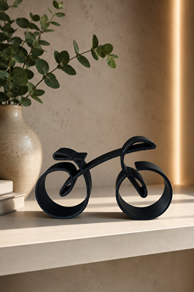 Sapphire 3D Modern Bisiklet Figürü Dekoratif Masa Üstü Obje Siyah Minimal Ev ...