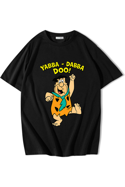 BRZ COLLECTION Tricou unisex oversize Stone Age Fred Flintstone Yabba Dabba D...