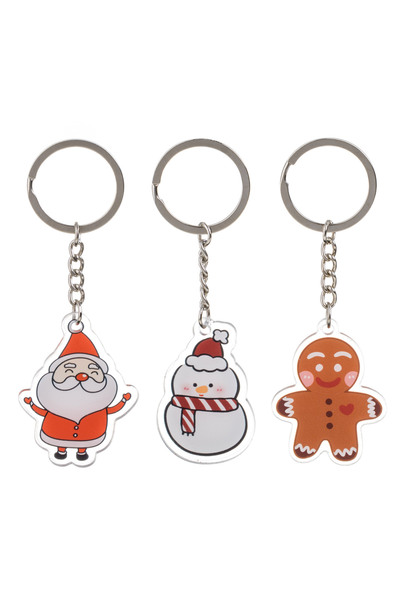 Zumzeria Christmas Keychain Set with Santa Claus, Snowman, and Gingerbread Ma...