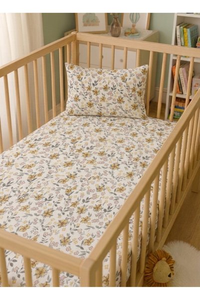 ngn collection 3-Piece Baby Pique Set 100% Cotton, Pique, Elastic Sheet, Pillowcase 60X120 Poplin Sheet - 70X130 Pique