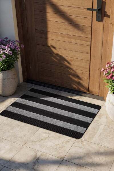 Cotto Home Ps035a Covoraș gri anti-alunecare, absorbant de umiditate și praf,...