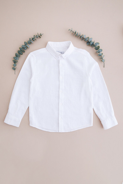 Fulla Moda Flam Linen Look Long Sleeve Boys' Shirt