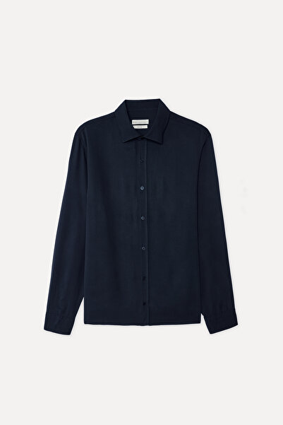 Mudo Men's Indigo Regular Fit Long Sleeve Modal Shirt