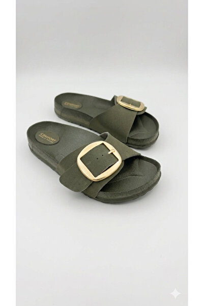 uway Women's Gold Single Buckle Anatomical Comfortable Stylish Soft Sole Slip...