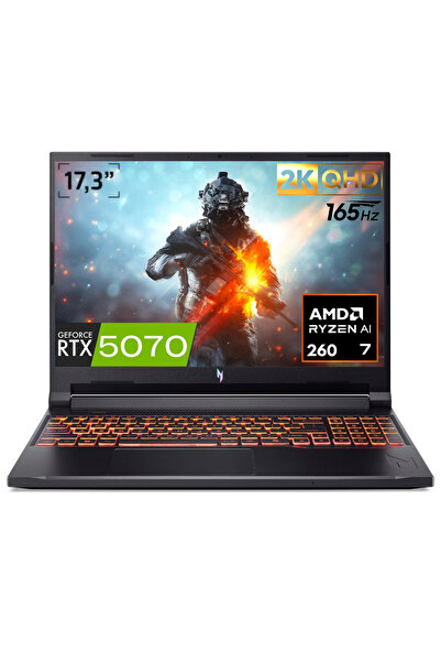 ACER Nitro V 17 AI AMD Ryzen 7-260 32GB RAM 1TB SSD 8GB RTX5070 17.3" 2K QHD ...