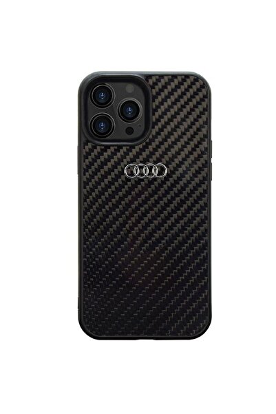 Audi CARBON FIBER IPHONE 14 PRO MAX 6.7 " NEGRU/NEGRU CARCASA RIGIDA AU-TPUPI...