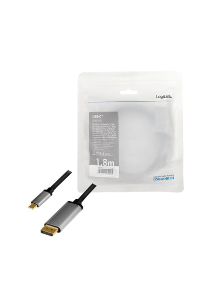 LogiLink Cablu USB LogLink USB-C - HDMI 1,8 m Negru/Argintiu (CUA0100)