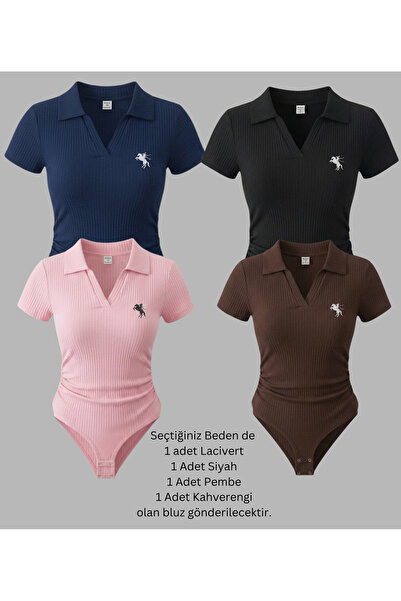 Gofeel Polo Collar Ribbed Lycra Premium Bodysuit