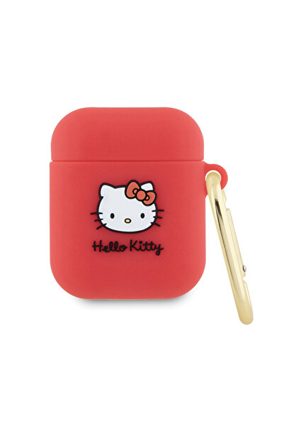 Hello Kitty HKA23DKHSF Husă pentru AirPods 1/2, Fucsia, din Silicon, cu Cap d...