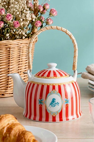 Rivaİstanbul Bellisima Porcelain Wicker Handle Teapot