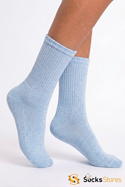 Socks Stores Unisex Cotton Light Blue Colored Socks - Single Comfortable Spor...
