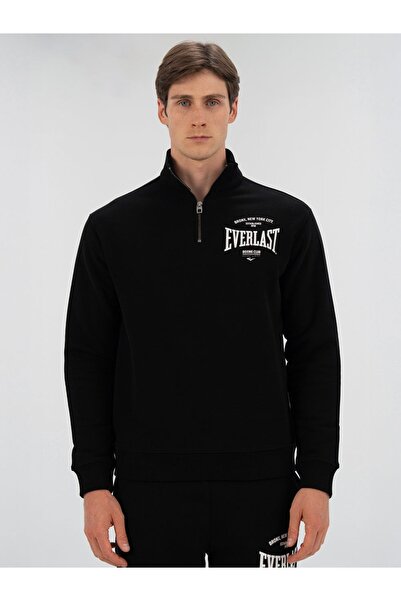 EVERLAST Bronx Nyc Half Zip Regular Black Men's Sweatshirt