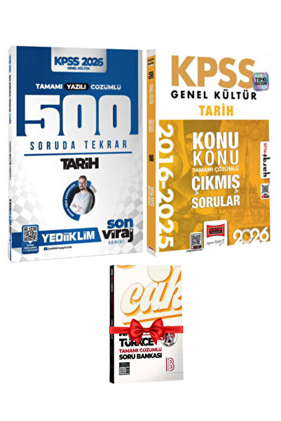Yediiklim Yayınları Ahmet Uğur Karakuza 2026 KPSS Tarih 500 Soruda Tekrar Kam...