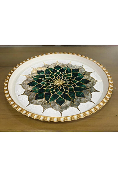 ACAR Rose Desenli Yuvarlak Tepsi 47 cm