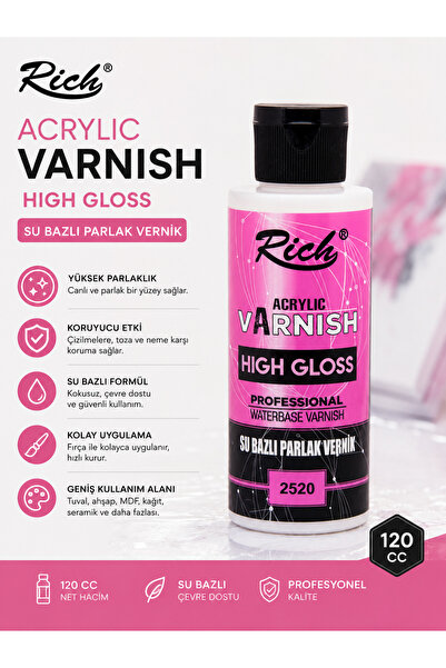 Rich High Gloss Su Bazlı Vernik Parlak 120 Cc