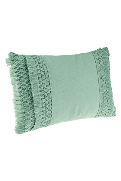 OEM Mint Green Summer Pillow with Macrame Pattern 50x30cm