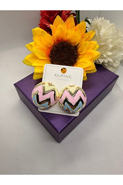 XUPING JEWELRY XUPİNG KUYUMCU SERİ 14K RENGİ RENKLİ BONİBON ÇELİK KÜPE