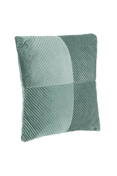 OEM Winter Decorative Velvet Pillow Green with Stripes 45x45cm
