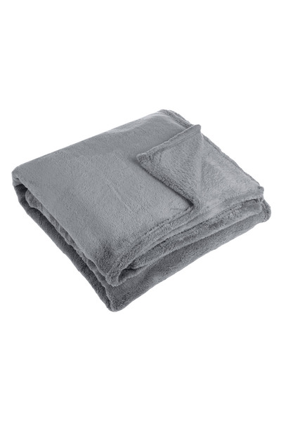 Zumzeria Grey Faux Fur Winter Blanket for Armchair 160x130cm