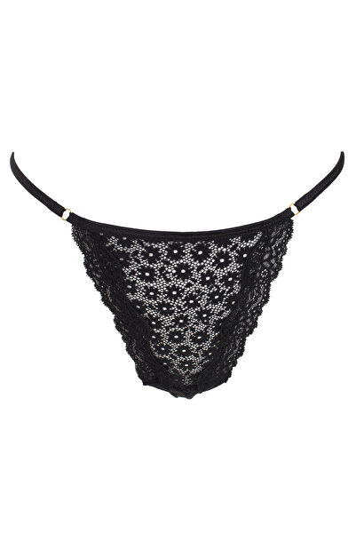 Zumzeria Black Lace & Adjustable Elastic String Panties