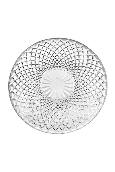 Zumzeria Transparent Plate with Diamond Pattern Made of Glass for Dessert Ø15cm