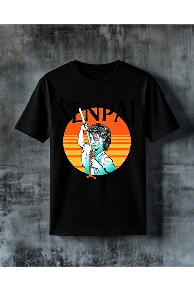 COMVİCHO Senpai Katana Printed Oversize T-Shirt