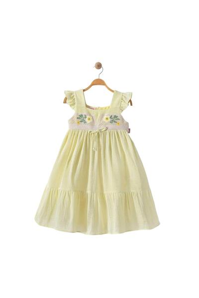 ESKİŞEHİR YUMURCAK Girl's Floral Embroidered Dress