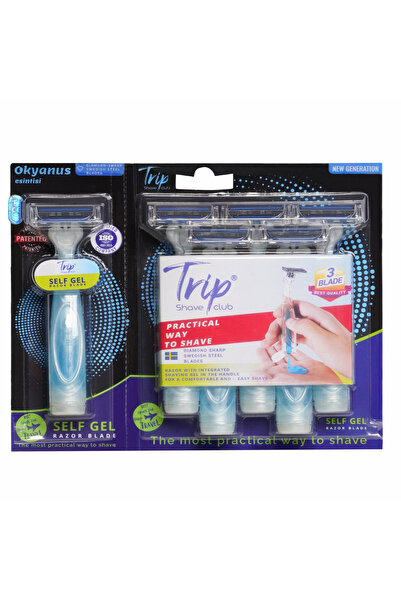 trip shave club Aparat de ras cu gel de ras in maner, Trip Shave Club, 6 buc