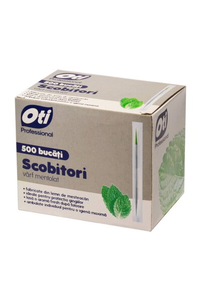 Oti Scobitori ambalate individual, varf mentolat, 500 buc/cutie
