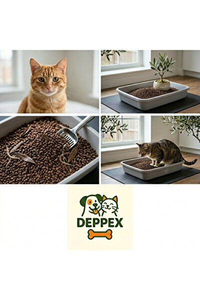 Deppex Organik Tozsuz ve Kokusuz Zeytin Çekirdeklerinden Kedi Kumu