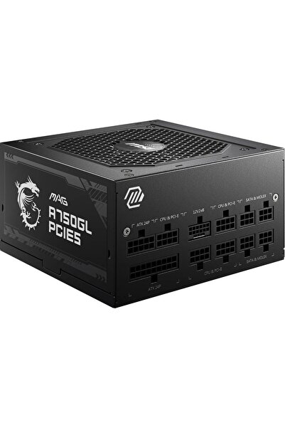MSI MAG A750GL PCIE5 Power Supply Unit, 750W, 80 Plus Gold, Fully Modular, AT...