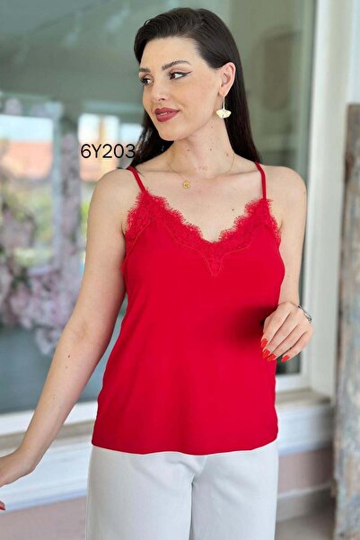 İnce Topuk Adjustable Strap Lace Sandy Blouse 6Y203