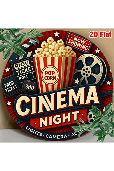 Choice لافتة سينما عتيقة الطراز مستديرة الشكل 20×20 سم - بتصميم ثنائي الأبعاد...