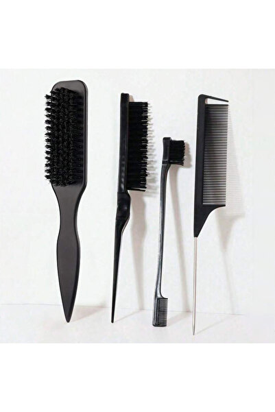 Choice Black hook Boar Bristle Slick Back Hair Brush for Sleek Ponytail Bun &...