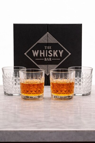 Home Deco Factory Set of 4 premium whiskey glasses - elegant glass, luxury de...